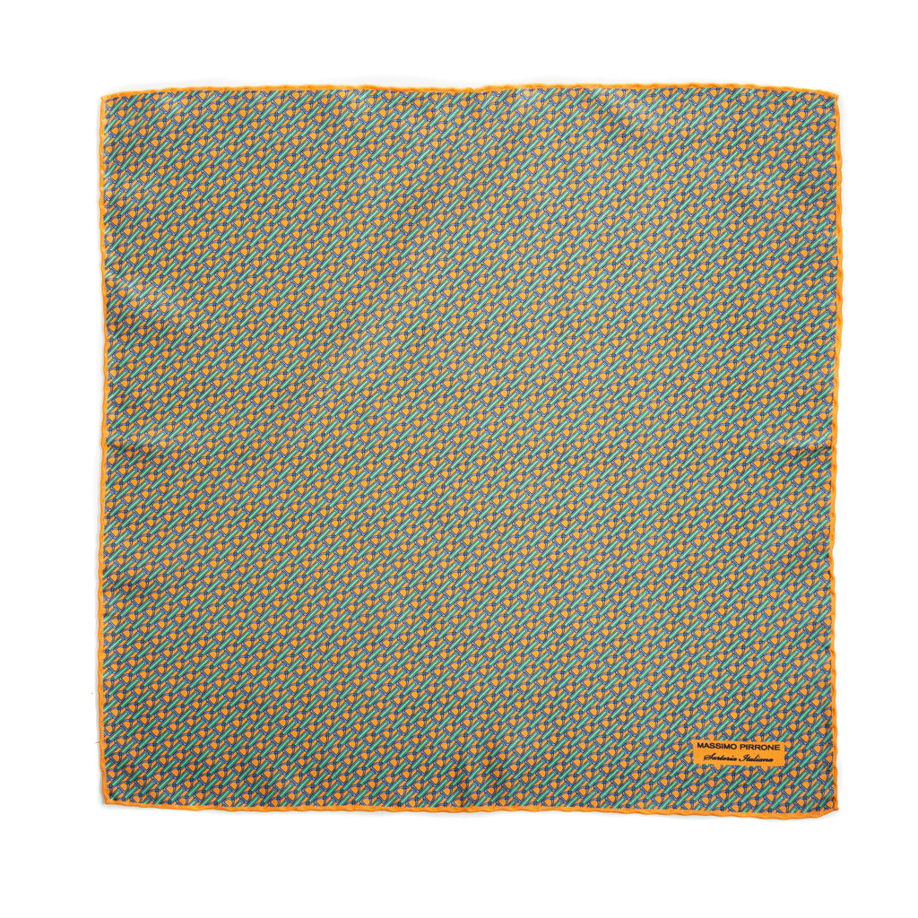 Silk Pocket Square hand rolled edges