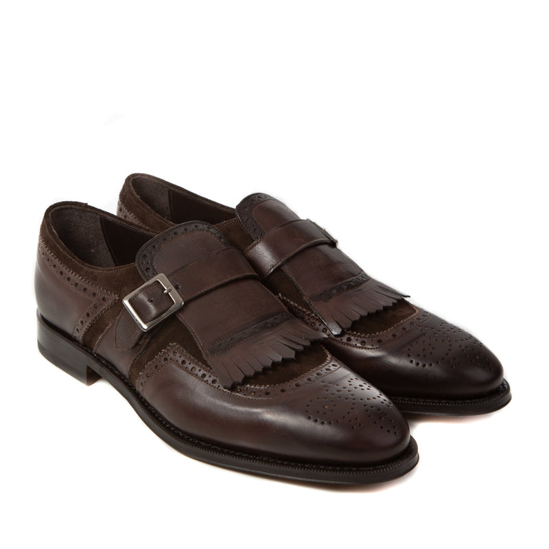 Monkstrap single buckle - leather & suede