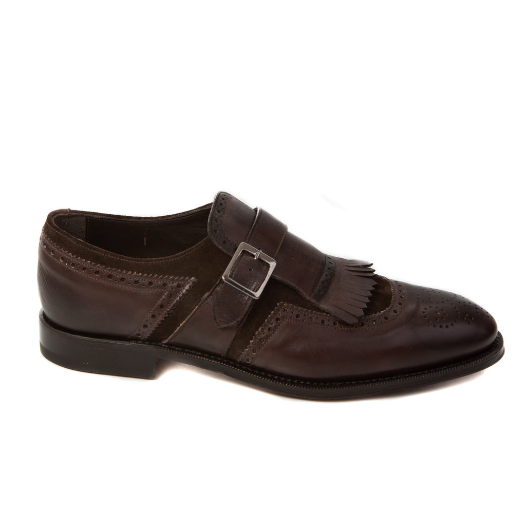 Monkstrap single buckle - leather & suede
