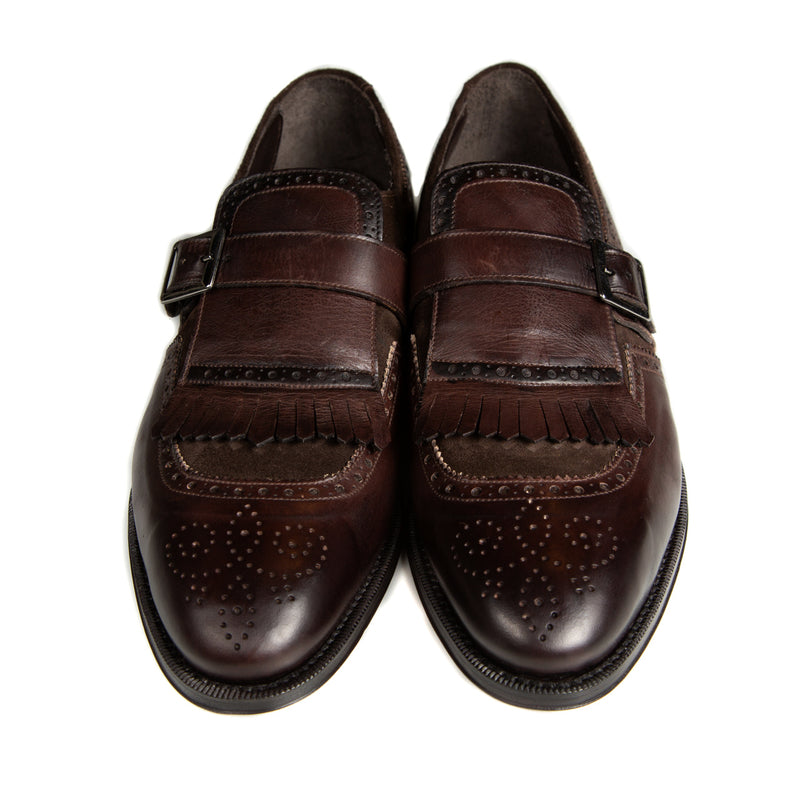 Monkstrap single buckle - leather & suede