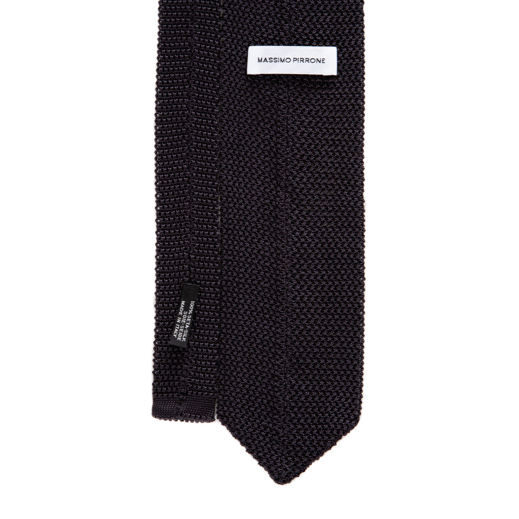 3 FOLD GREY KNITTED UNLINED TIE  - SILK